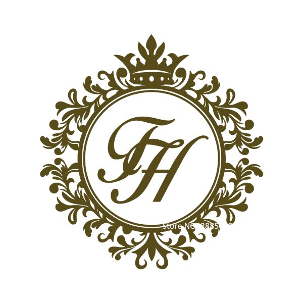 Наклейки с инициалами на свадьбу