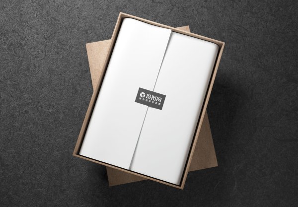 Мокап коробка с бумагой