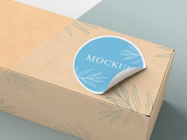 Box Sticker Mockup