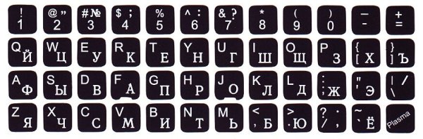 Наклейки на клавиатура с русскими буквами для ноутбука прозрачные