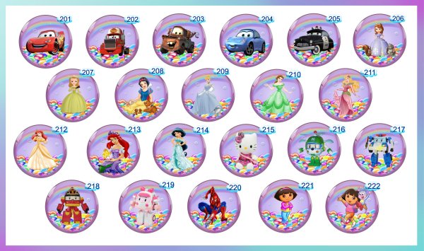 Маркировки на шкафчики принцессы