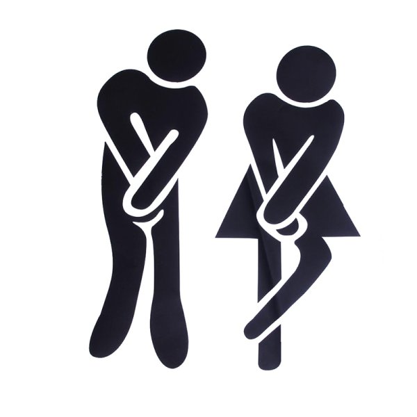 Наклейка на дверь туалета женский