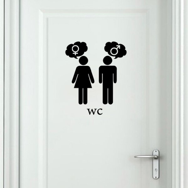 Наклейка на дверь туалета женский