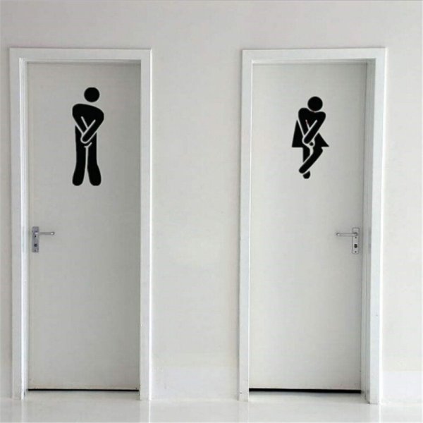 Наклейка на дверь туалета