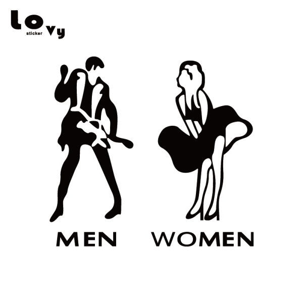 Наклейка - мужчина и женщина