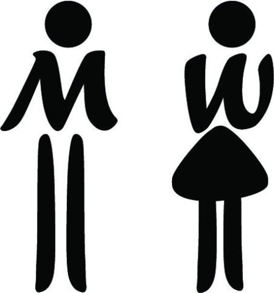 Наклейки на туалет м и ж