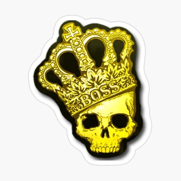 Наклейка золотой череп CS go