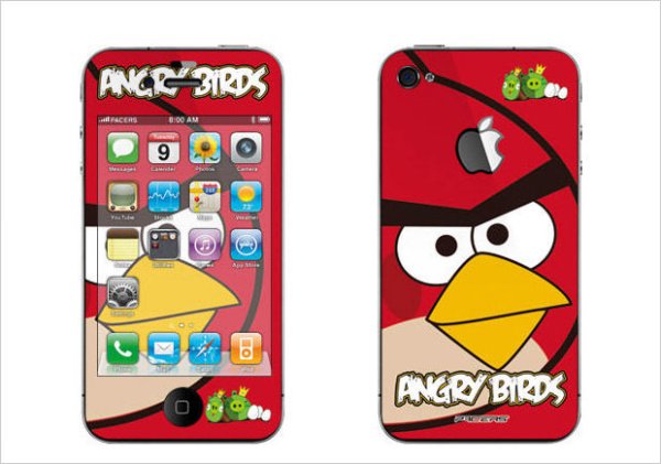 Айфон с Энгри Бердс с двух сторон