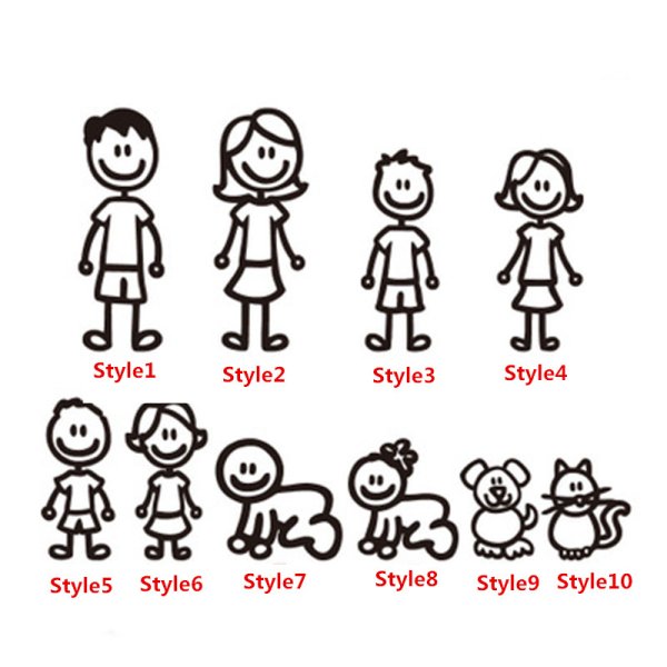 Наклейки на автомобиль семья