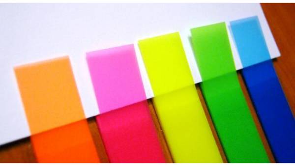 Закладки самоклеящиеся 12х45мм "Attache" 5цв., неон пластик /96/