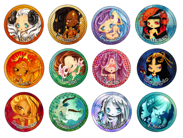 Стикеры в виде знаков зодиака