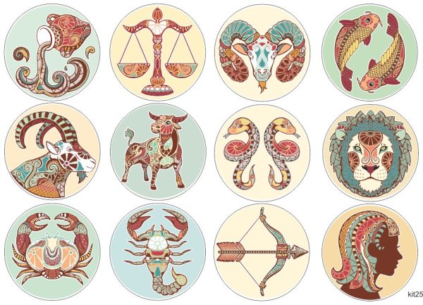 Знаки зодиака печать