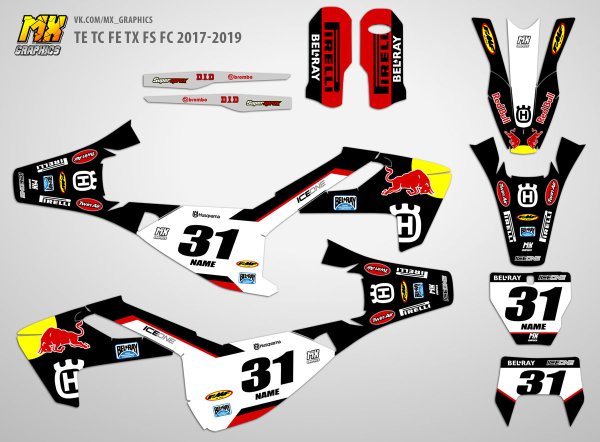 MX Graphics наклейки на мотоцикл Хускварна