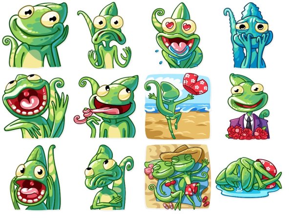 Стикеры хамелеон телеграмм