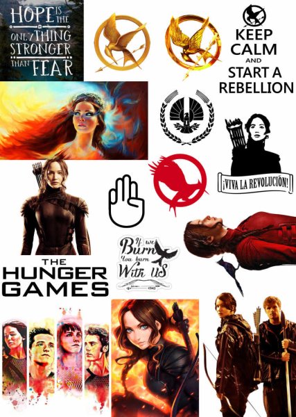 Наклейки с голодными играми