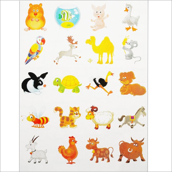 Наклейки в детский сад животные