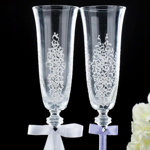 Бокалы для молодожен разрисованные