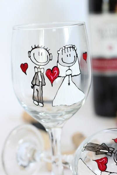 Трафареты для декора свадебных бокалов