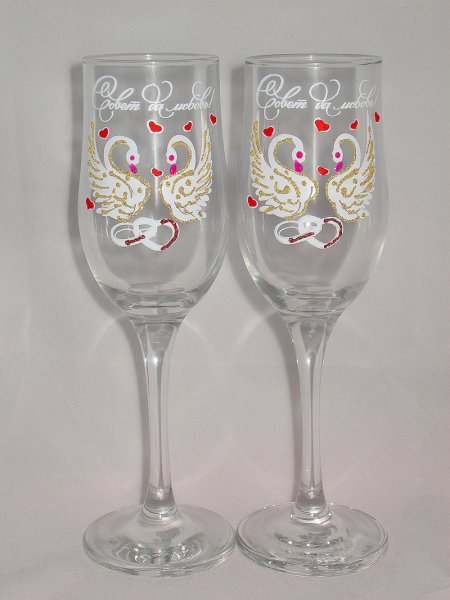 Трафареты для бокалов на свадьбу