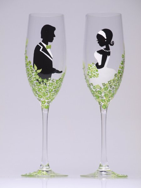 Свадебные бокалы контуром