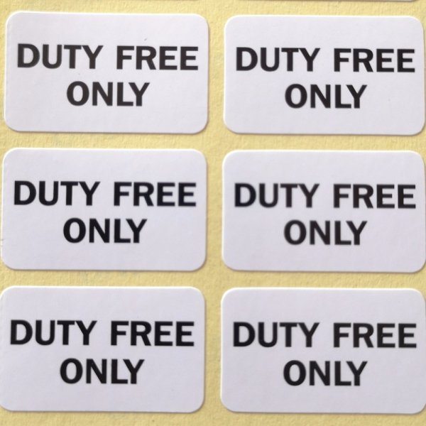 Этикетка Duty free