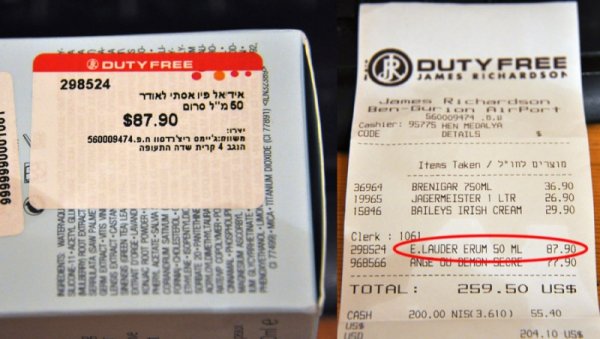 Наклейка на Парфюм дьюти фри