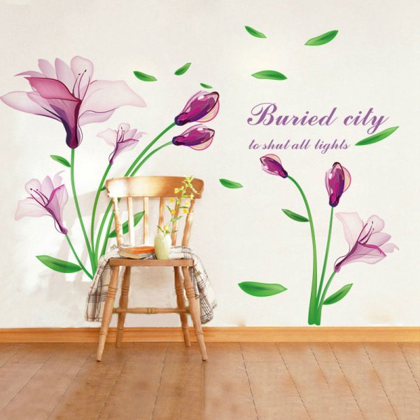 Интерьерные наклейки на стену цветы