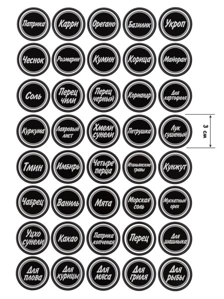 Наклейки для специй