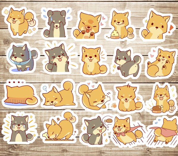 Наклейки собачки милые