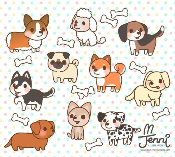 Наклейки собачки милые