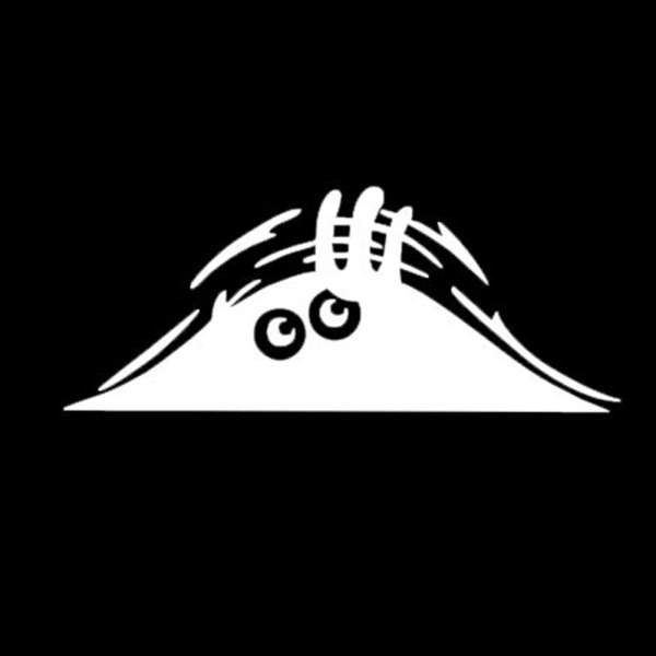 Наклейка на авто выглядывает