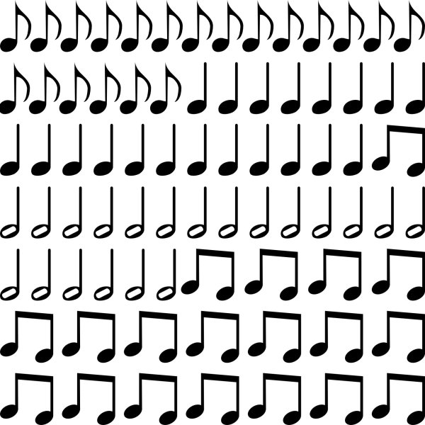 Наклейки нотки