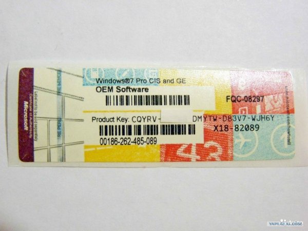 Ключ Windows 7 Pro OEM