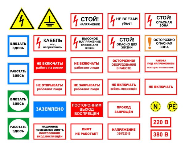 Высокое напряжение опасно для жизни табличка