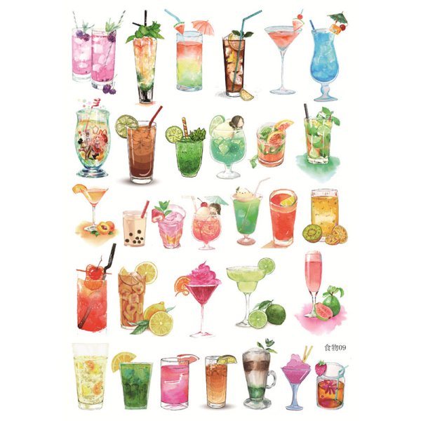 Наклейки коктейли