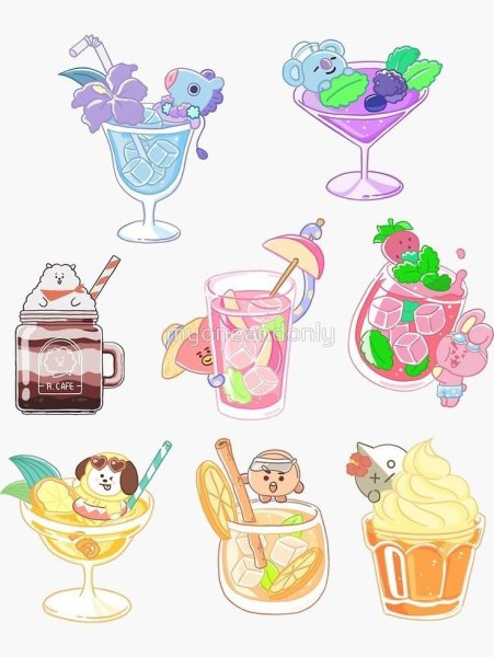 Наклейки с едой и напитками