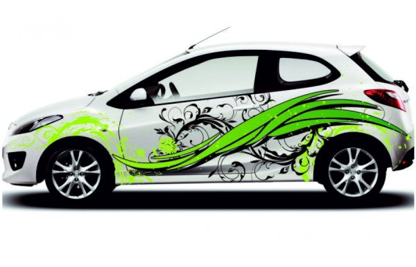 Наклейки на черное авто