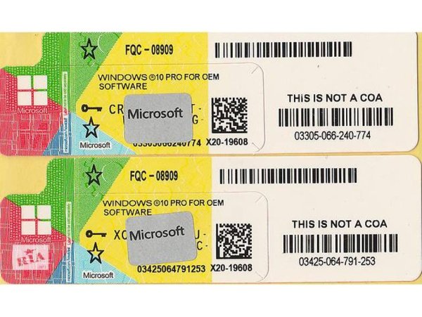 Наклейка COA Windows 10