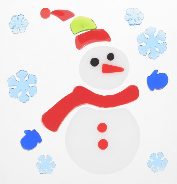 Гелевые наклейки на стекло новогодние