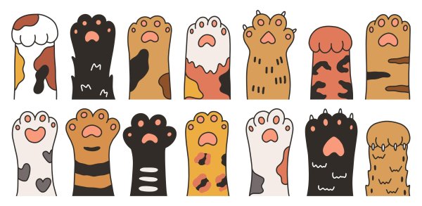 Кошачьи лапы мультяшные