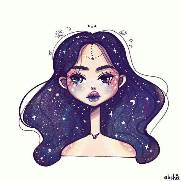 Срисовка девушка Космо