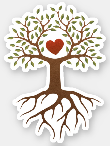 Дерево с корнями на прозрачном фоне