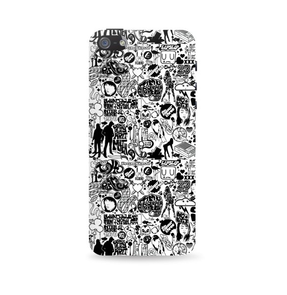 Черно белые принты на чехол