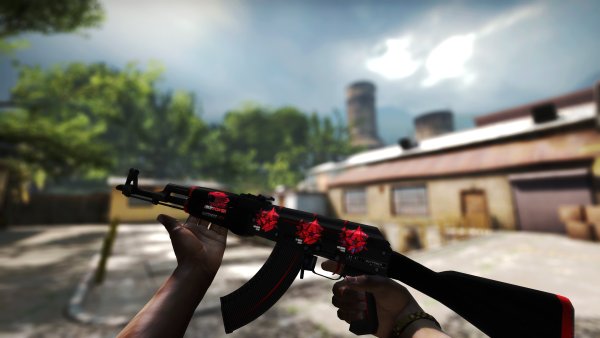 Наклейки на АК 47 красная линия