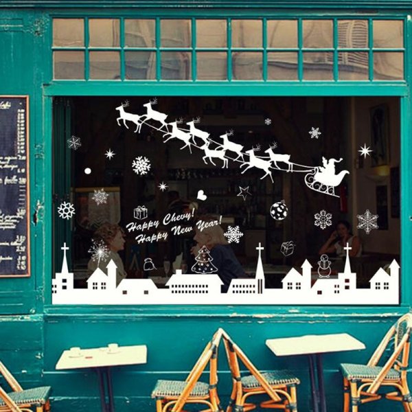 Рождественские наклейки на окна