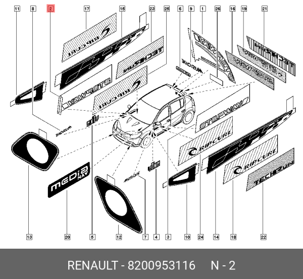 Наклейка Stepway на дверь 8200961568