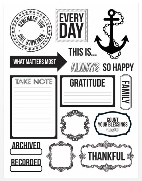 Стикеры для личного дневника черно белые