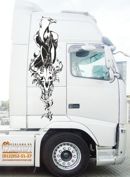 Наклейки на кабину грузовика МАЗ 5440