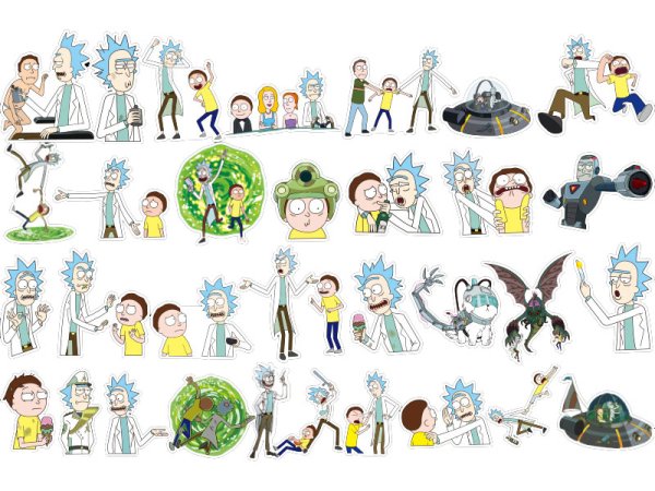 Наклейки Рик и Морти печать