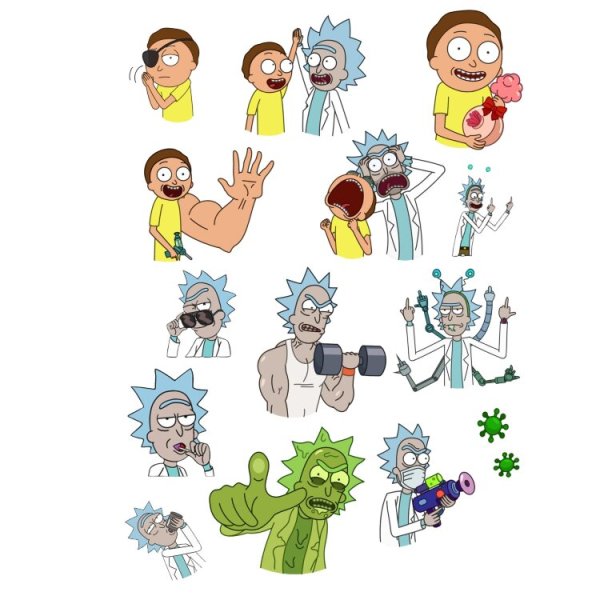 Наклейки Рик и Морти